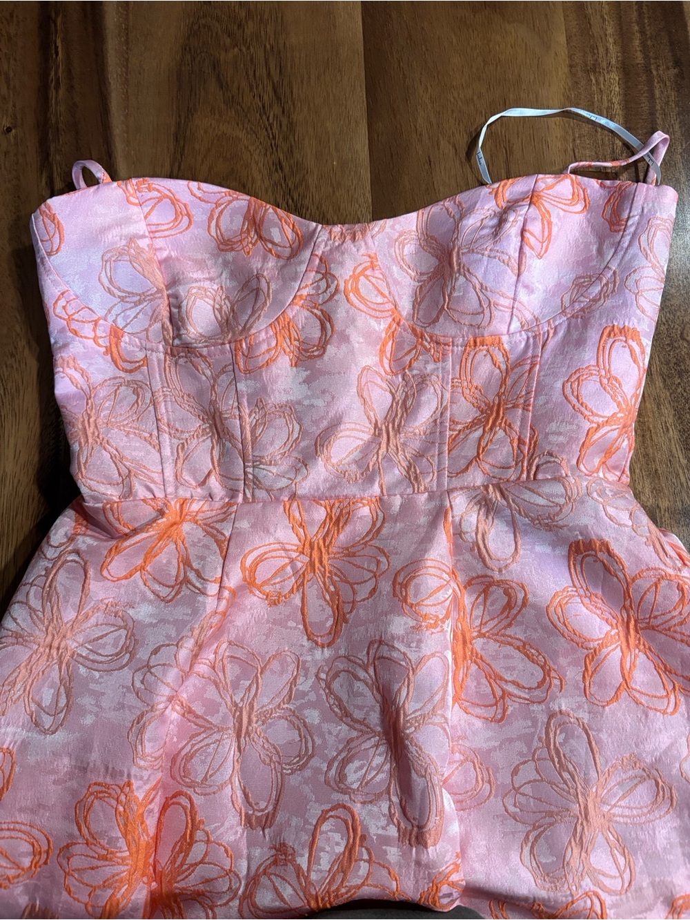 Lulu's Pink Dress with Orange Floral Embroidery - Picture 4 of 6